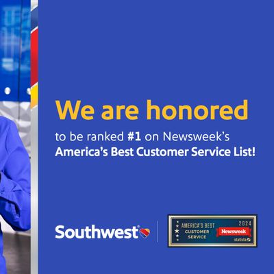 Southwest Airlines Ranked Top Airline in Newsweek’s America’s Best Customer Service 2024 List