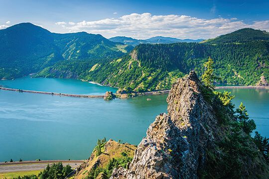 View of the Columbia River from Mitchell Point, Columbia River Gorge, Oregon