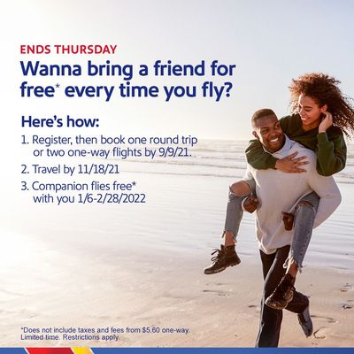 Southwest Brings Back Limited-Time Promotional Companion Pass Offer