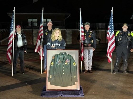 Photo of Seana Arrechaga, the wife of another fallen solder, at the Sending Home ceremony in Tennessee.